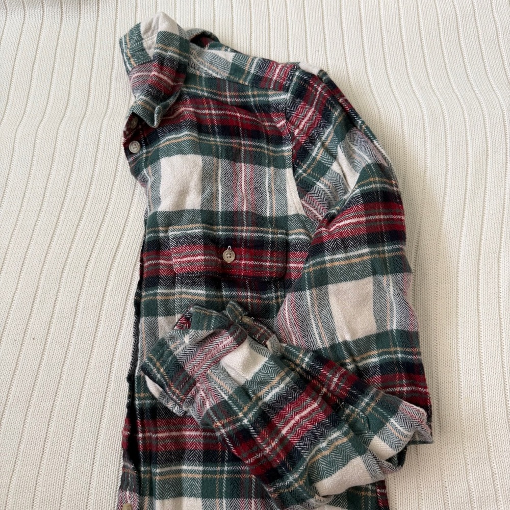 American Eagle Outfitters Christmas Flannel Plaid button Shirt Ahh-mazingly Soft